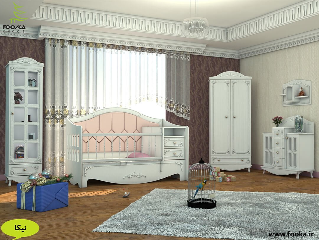 اتاق کودک مدل کینگ به همراه تخت مبلی دو منظوره و کمد نوزاد