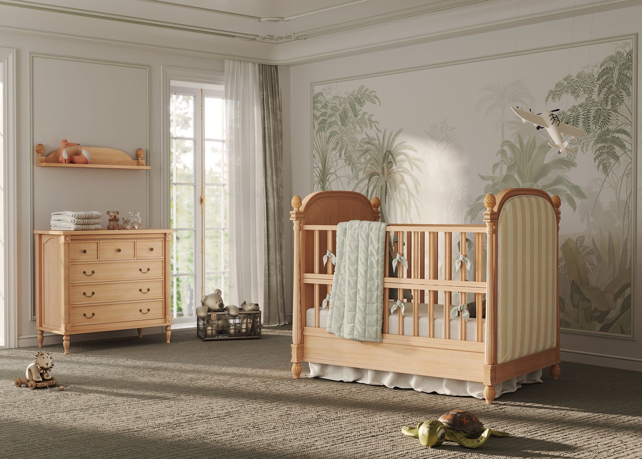 سرویس خواب نوزاد با رنگ چوب